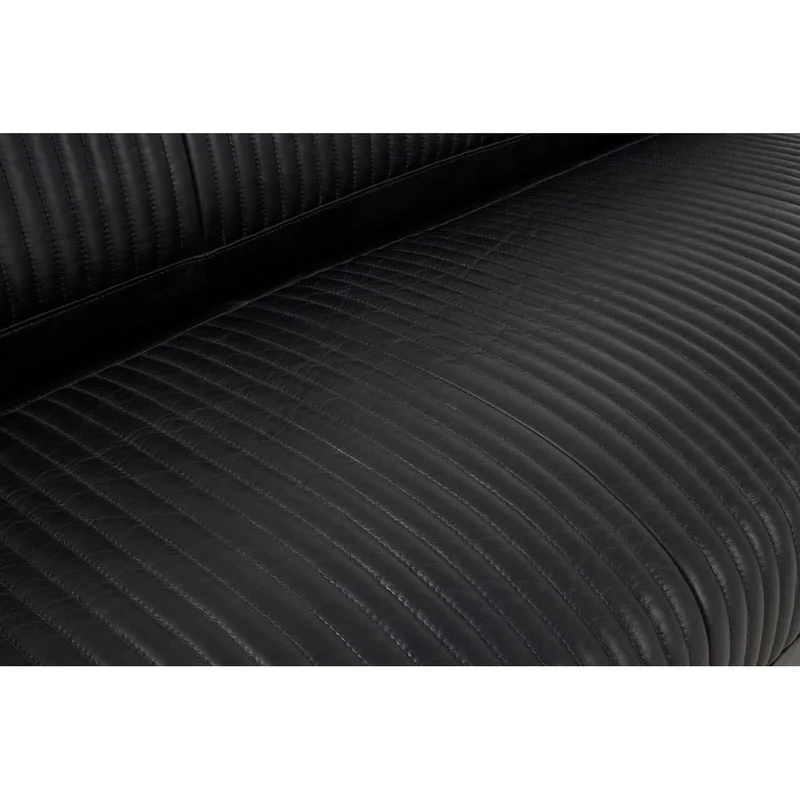 Victor 3 Seat Black Leather Sofa