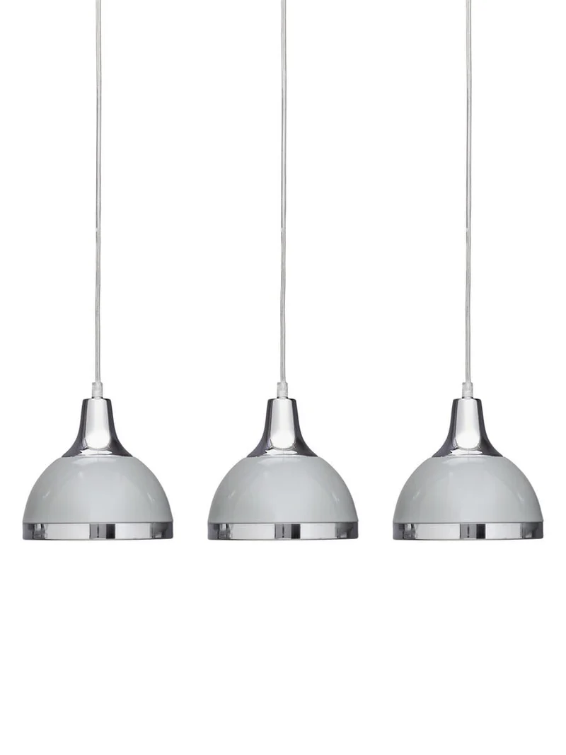 Vermont Three Shutter Grey and Chrome Shade Pendant Light
