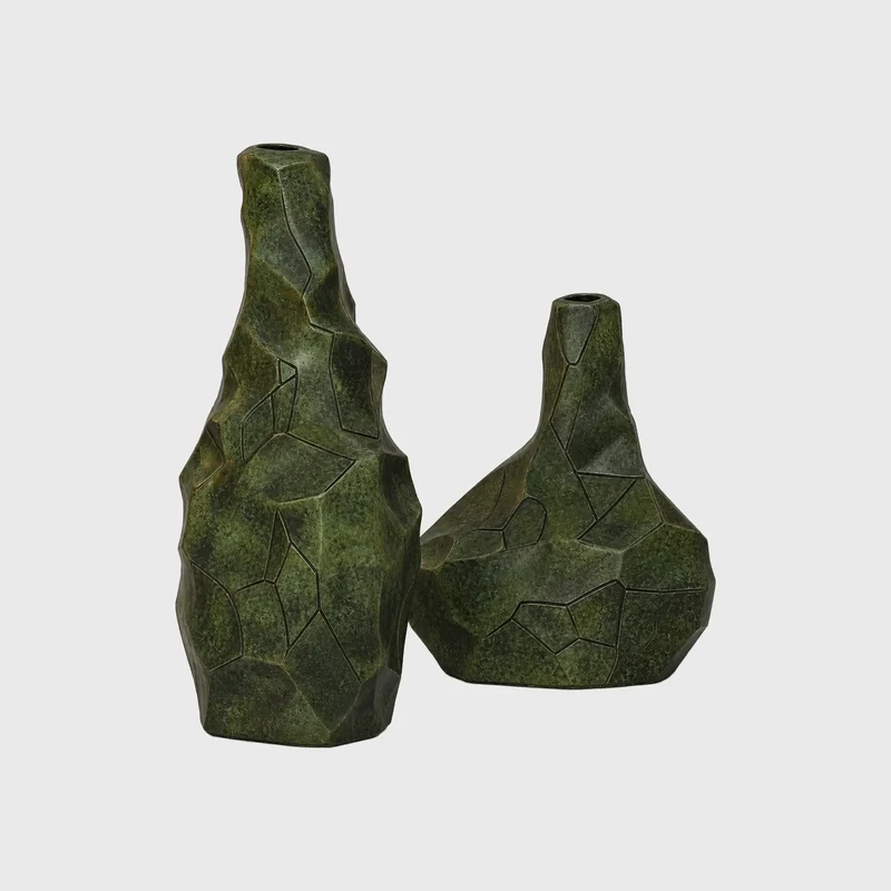 Abstract Verde Bronze Vases