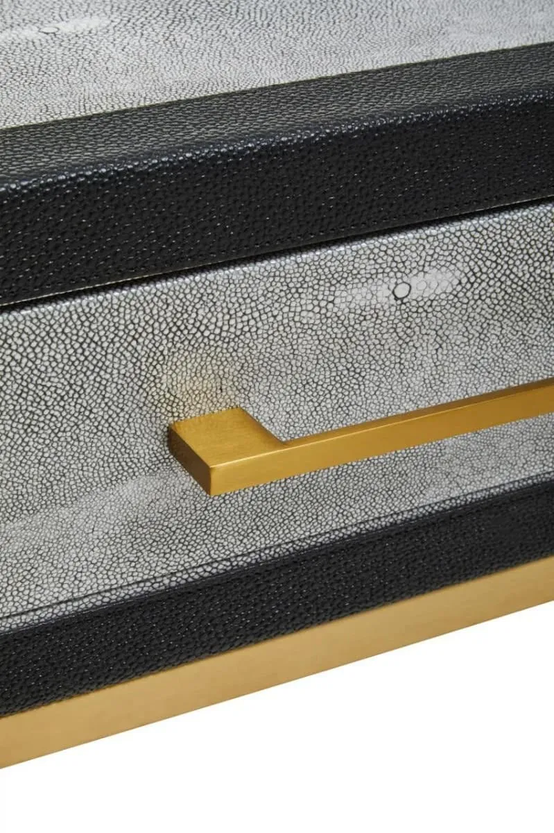 Cadiz Grey Shagreen Effect Console Table with 2 Drawers