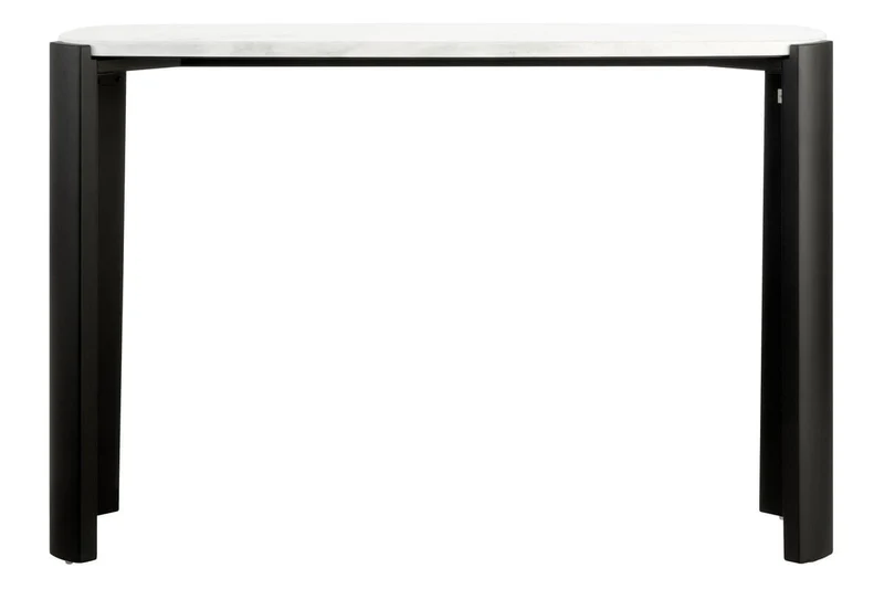 Palermo White Marble Top and Black Acacia Wood Console Table