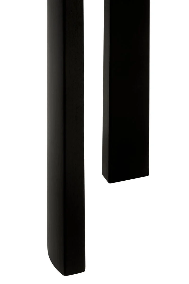Palermo White Marble Top and Black Acacia Wood Console Table