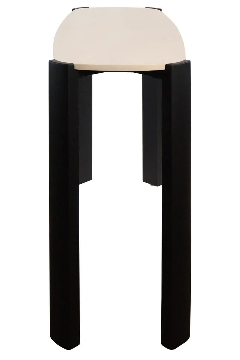 Palermo Cream Marble Top and Black Acacia Wood Console Table