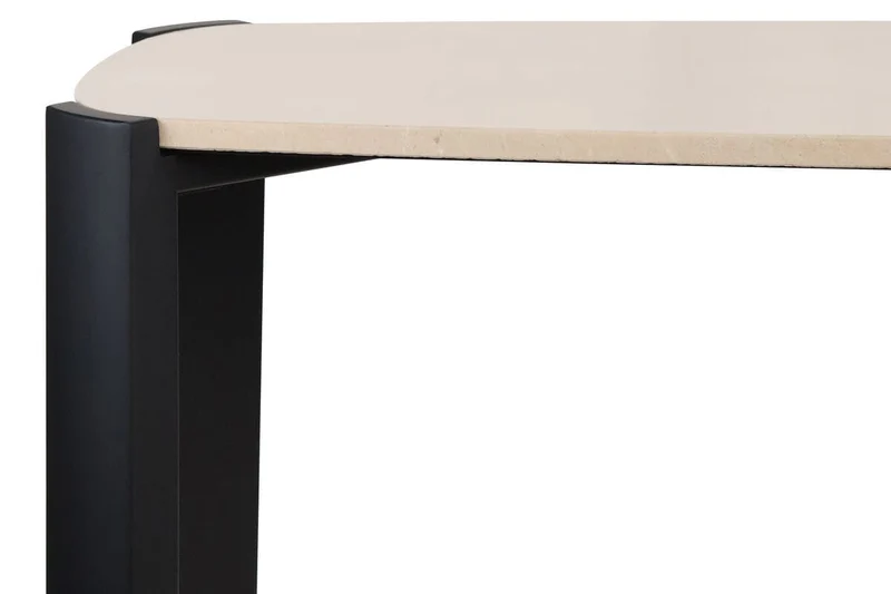 Palermo Cream Marble Top and Black Acacia Wood Console Table