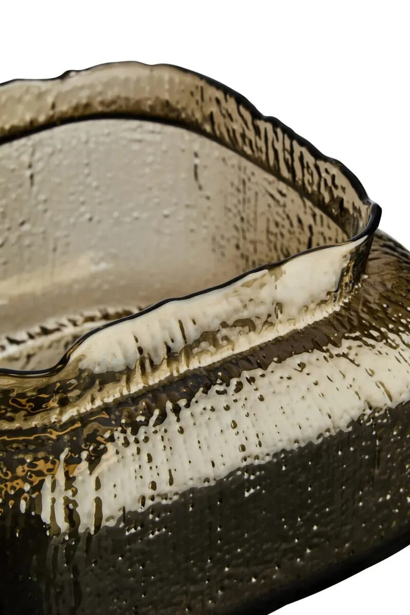 Galea Small Textured Brown Glass Vase