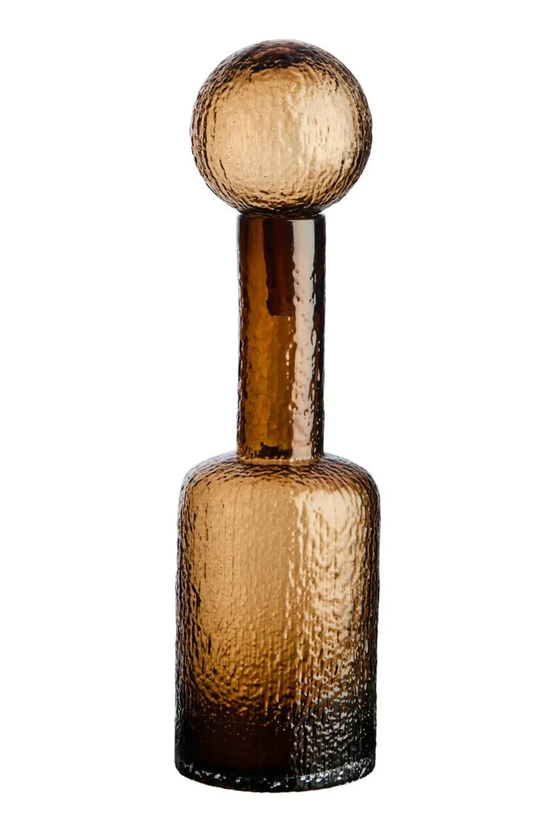 Galea Small Textured Brown Glass Bottle