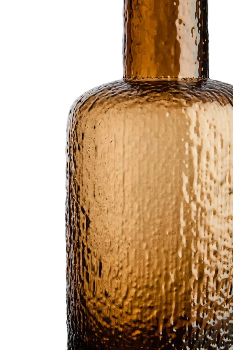 Galea Small Textured Brown Glass Bottle