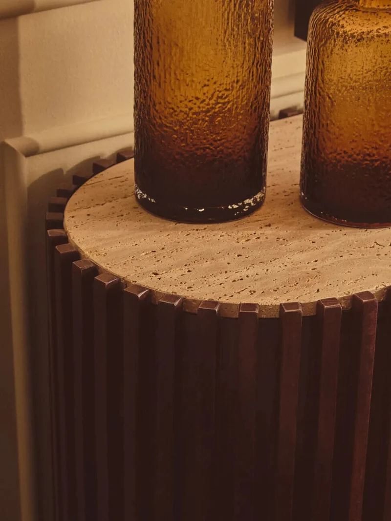 Galea Small Textured Brown Glass Bottle
