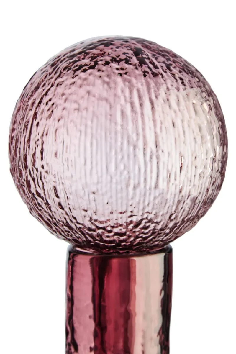 Galea Large Textured Pink Glass Bottle