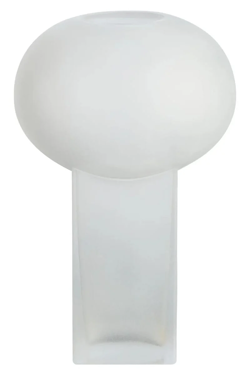 Gabi Large Opaque White Glass Vase