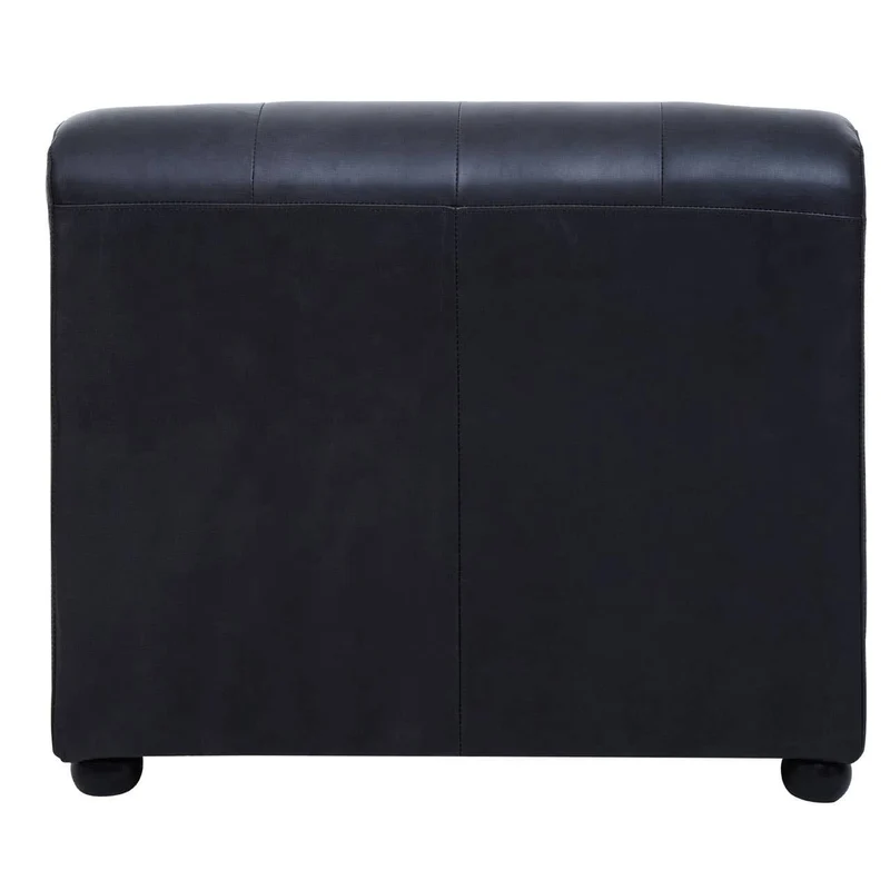King Right Arm Antique Black Leather Modular Sofa