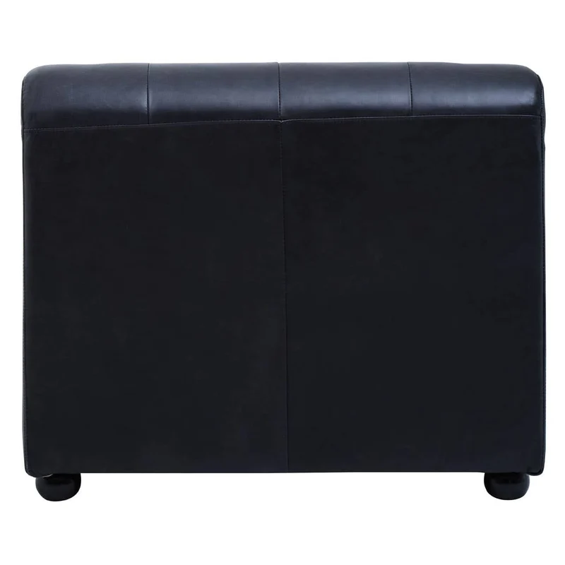 King Antique Black Right Arm Leather Modular Chaise Sofa