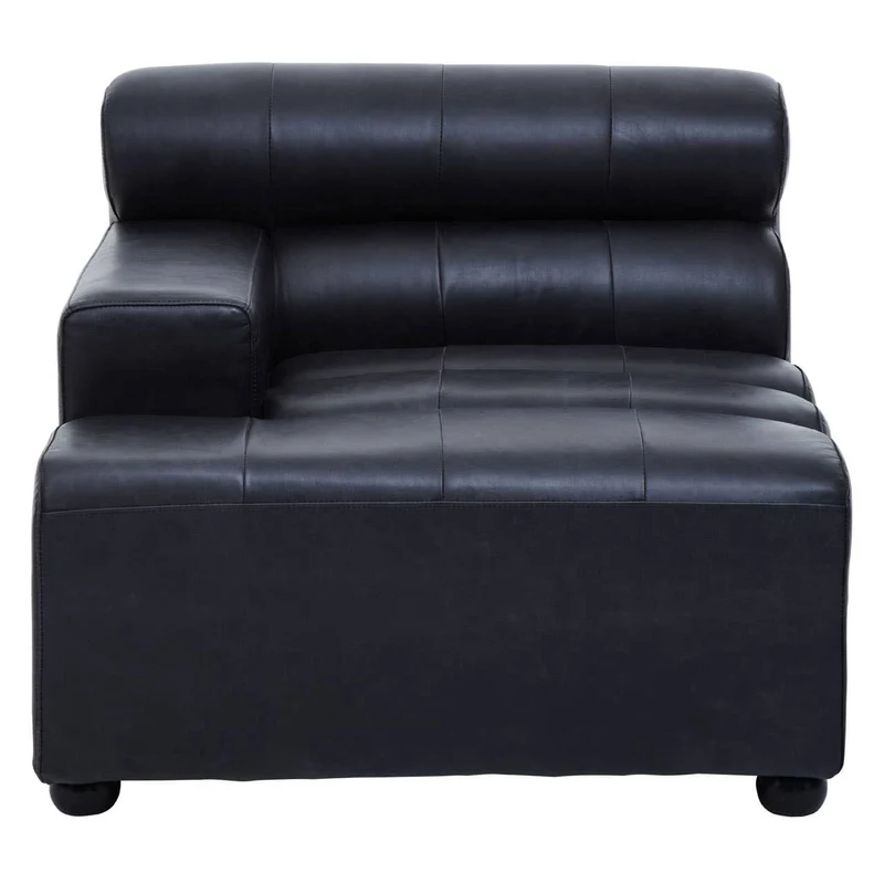 King Left Arm Antique Black Modular Leather Sofa