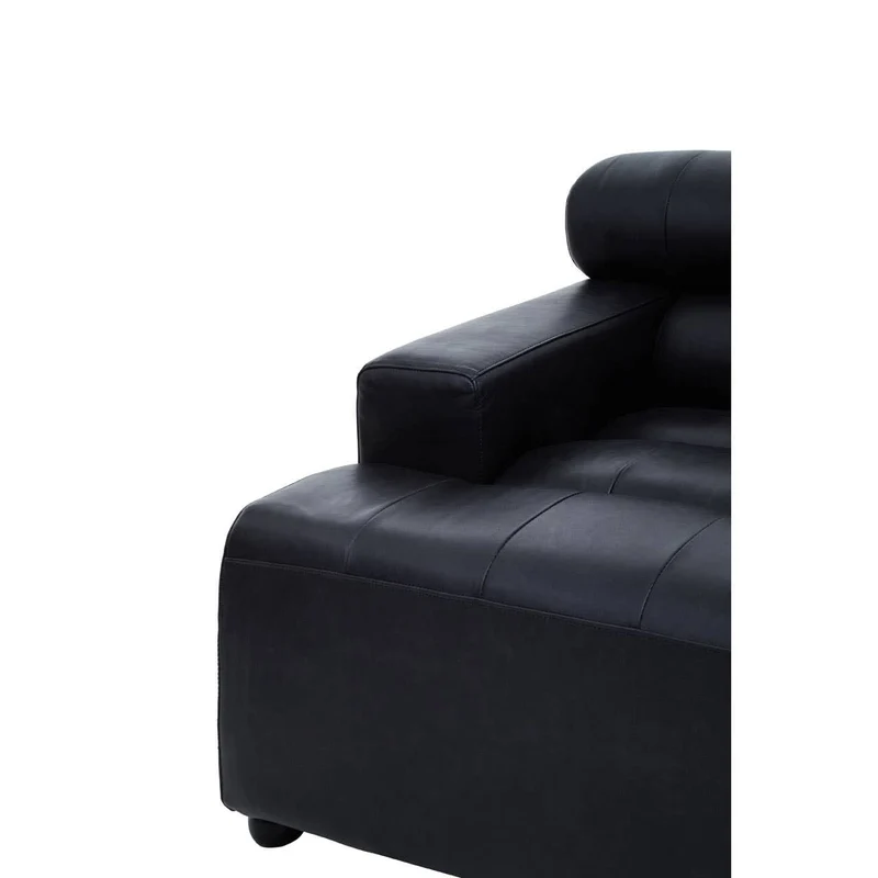 King Left Arm Antique Black Modular Leather Sofa