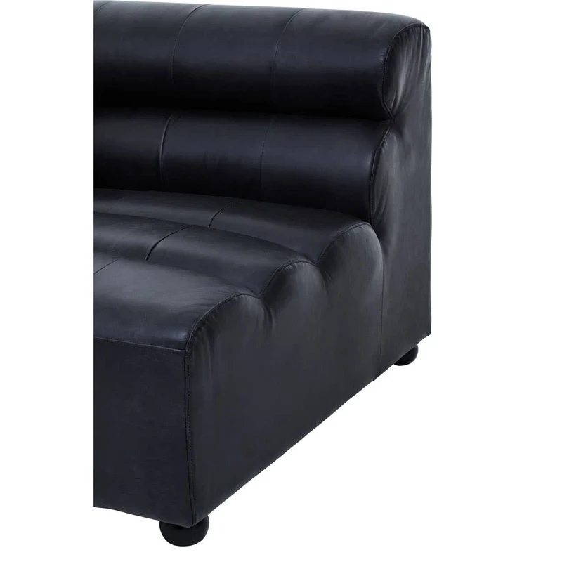 King Left Arm Antique Black Modular Leather Sofa