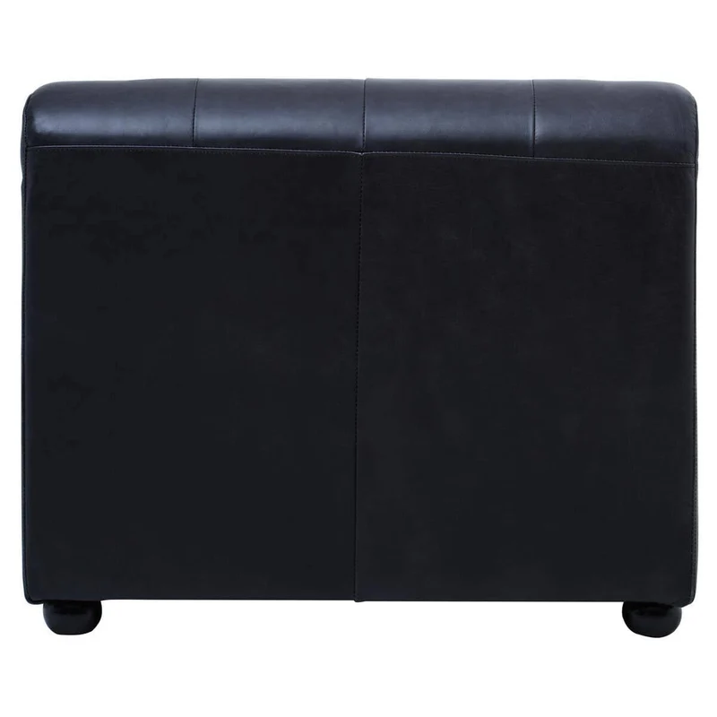 King Antique Black Left Arm Leather Modular Chaise Sofa