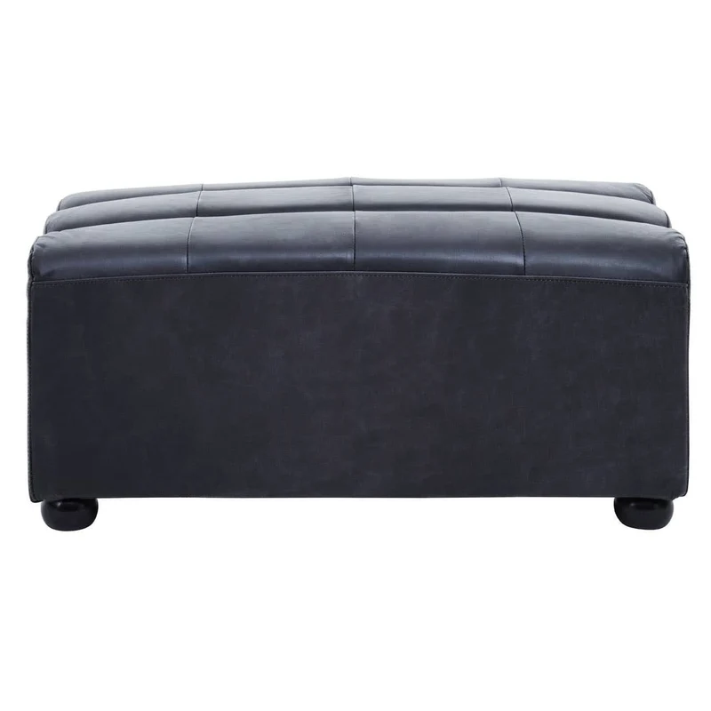 King Antique Black Leather Modular Ottoman