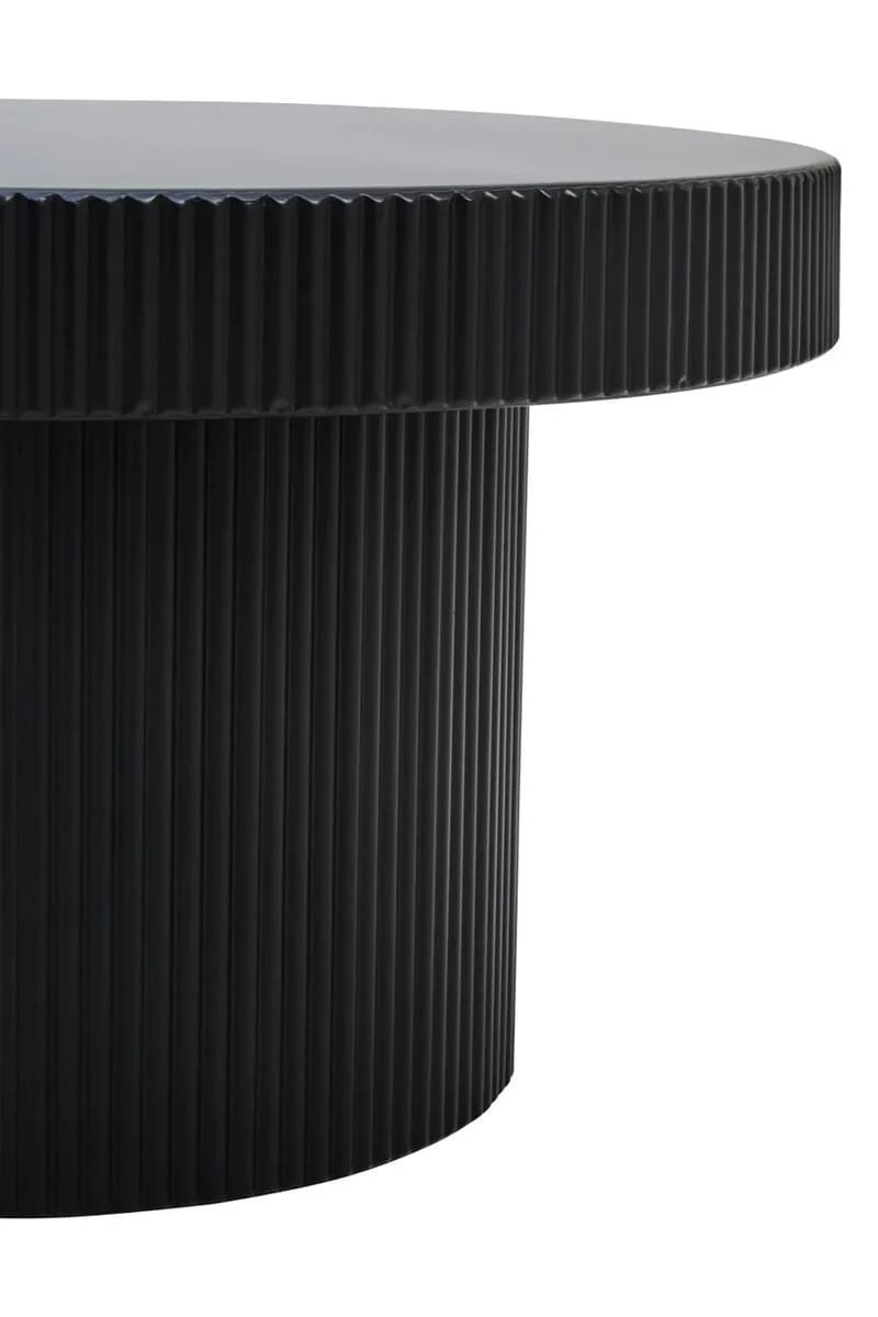 Trento Black Metal Round Ridge Detail Coffee Table