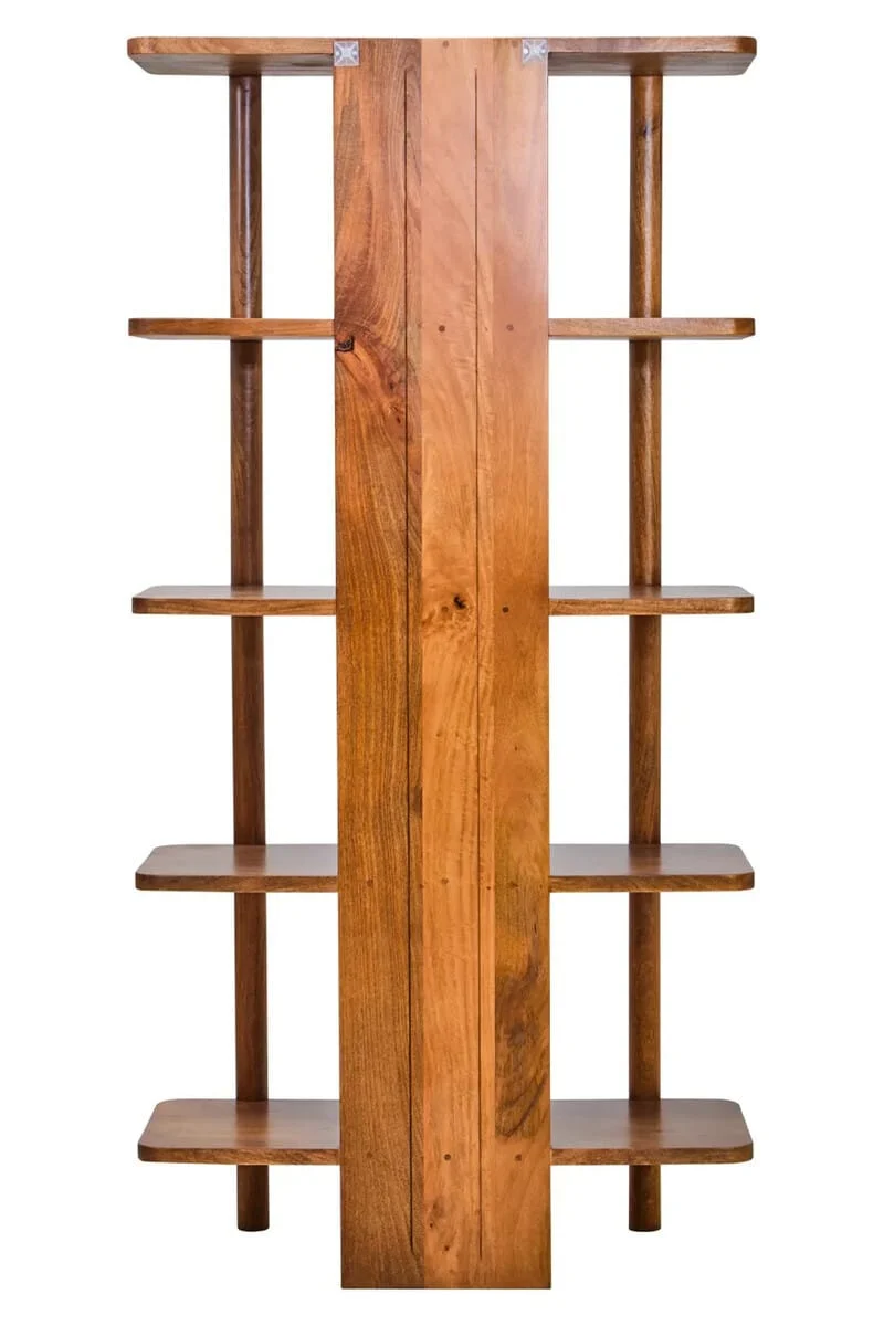 Torello Five Tier Mango Wood Shelf Unit