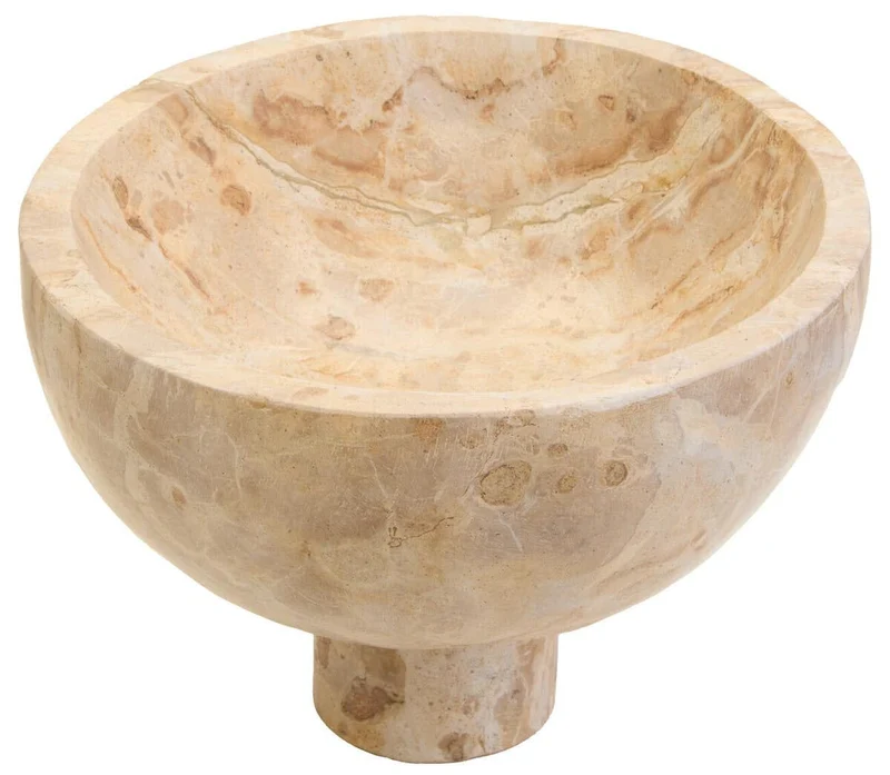 Santino Chocolate Marble Pedestal Bowl | OUTLET