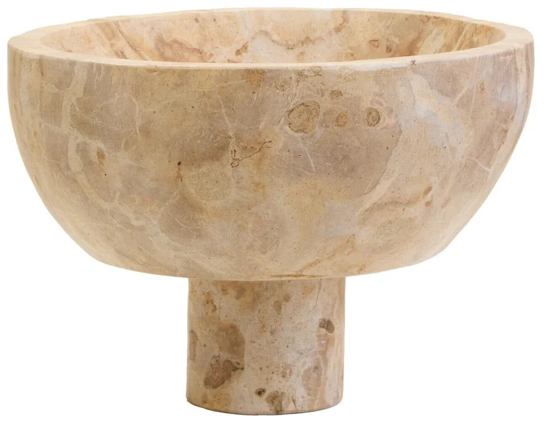 Santino Chocolate Marble Pedestal Bowl | OUTLET