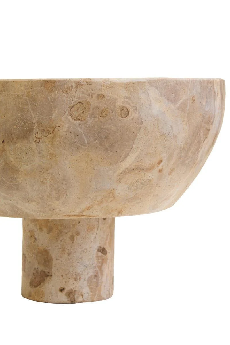 Santino Chocolate Marble Pedestal Bowl | OUTLET