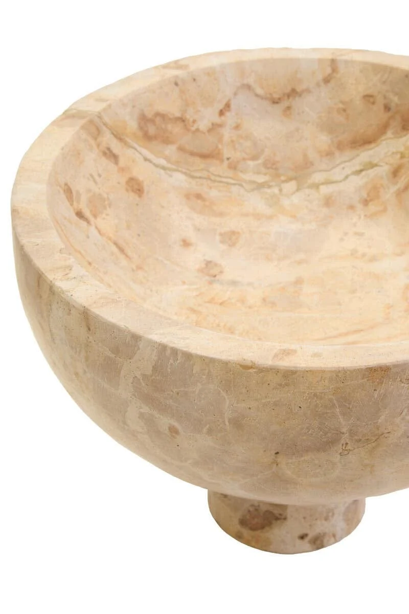 Santino Chocolate Marble Pedestal Bowl | OUTLET