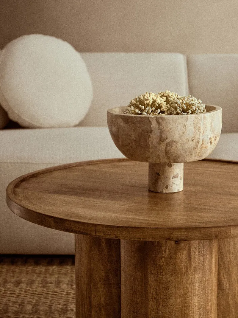 Santino Chocolate Marble Pedestal Bowl | OUTLET