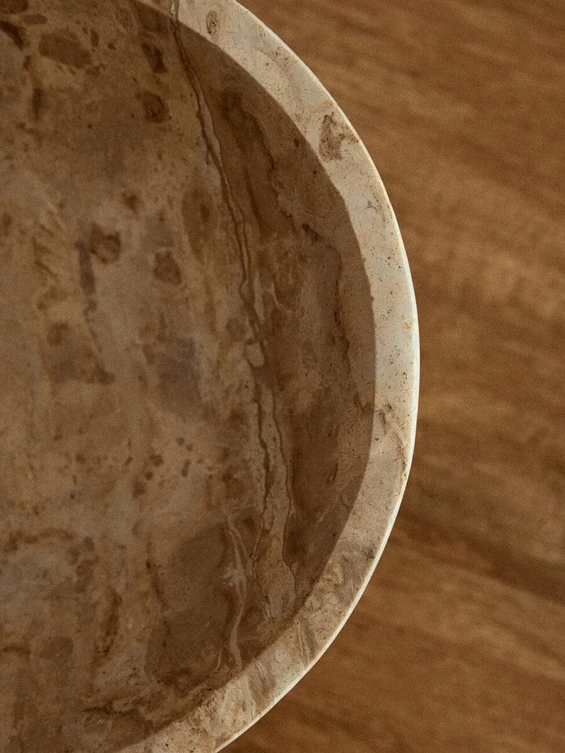 Santino Chocolate Marble Pedestal Bowl | OUTLET