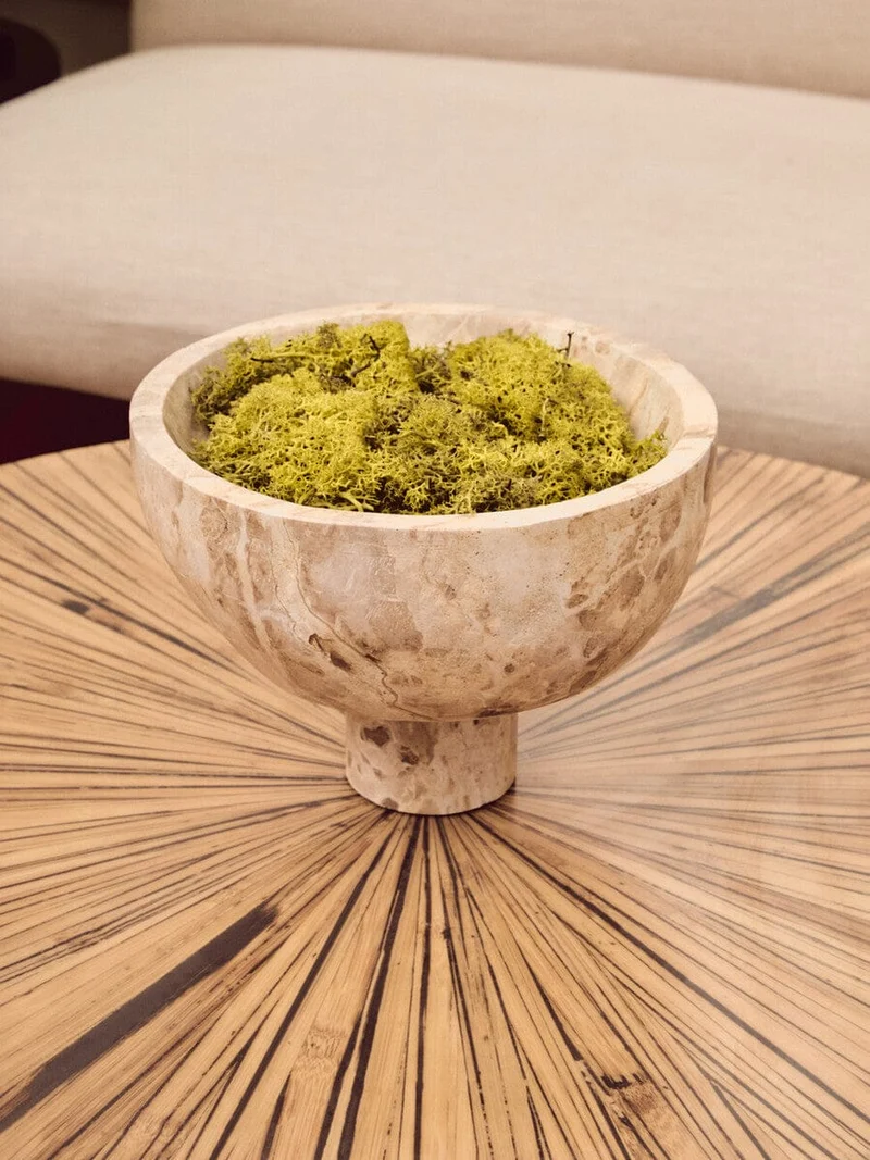 Santino Chocolate Marble Pedestal Bowl | OUTLET