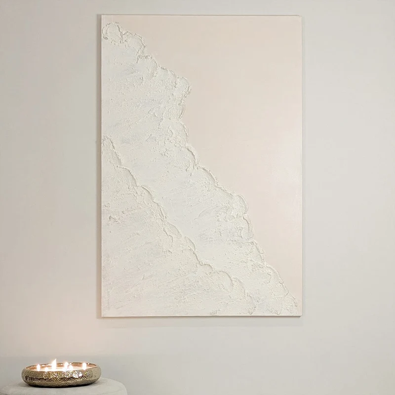 Toulouse Neutral Beach Waves Textured Canvas Wall Art | OUTLET