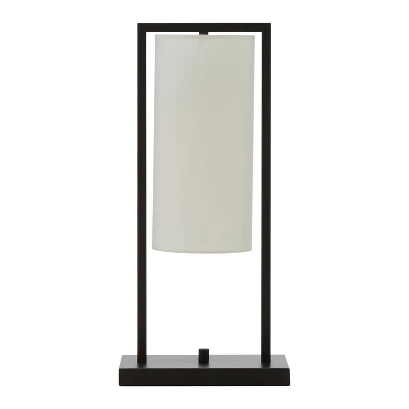 Atkins Black Finish Table Lamp with White Shade