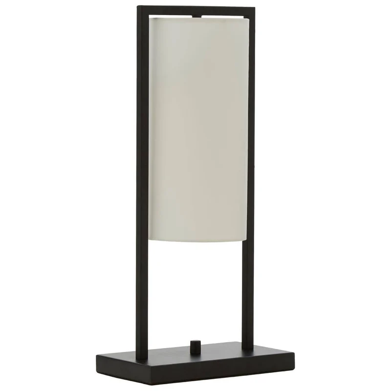 Atkins Black Finish Table Lamp with White Shade