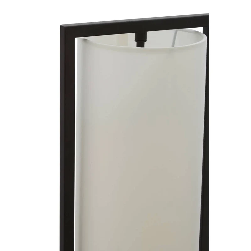 Atkins Black Finish Table Lamp with White Shade