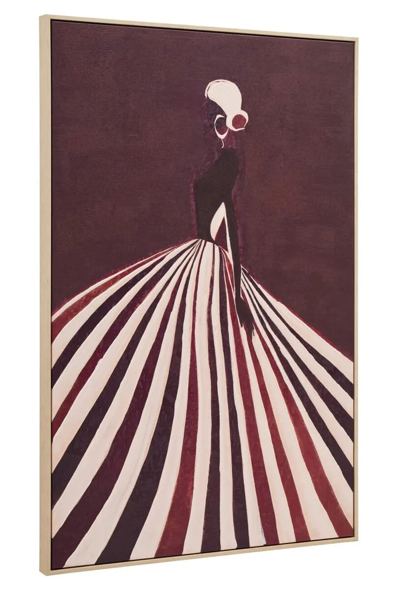 Astratto Textured Wall Art with Lady In The Stripe Dress