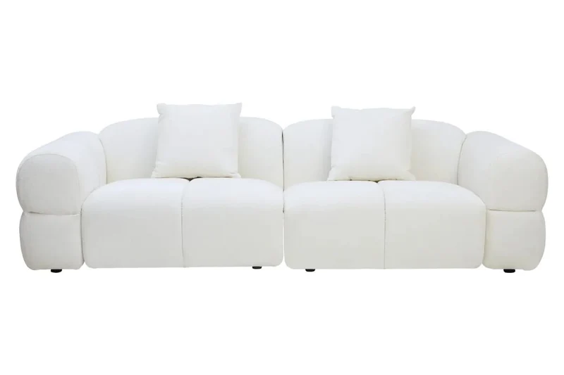 Anglet Cream Textured Fabric Large 3 Seater Sofa