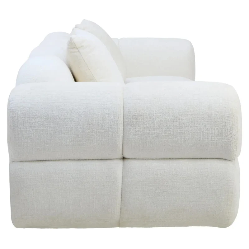 Anglet Cream Textured Fabric Large 3 Seater Sofa
