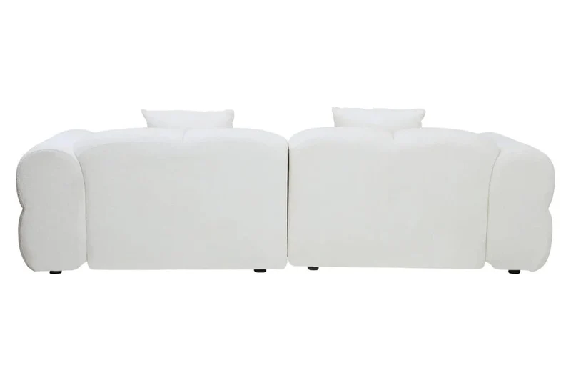 Anglet Cream Textured Fabric Large 3 Seater Sofa