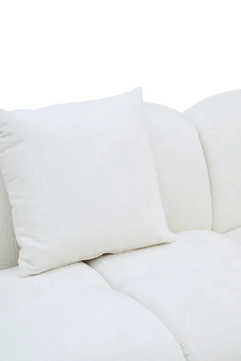 Anglet Cream Textured Fabric Large 3 Seater Sofa