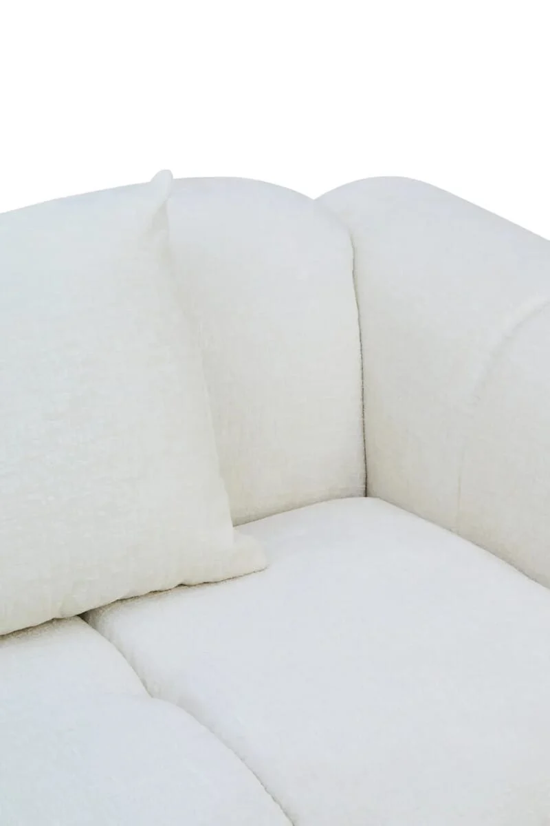 Anglet Cream Textured Fabric Large 3 Seater Sofa