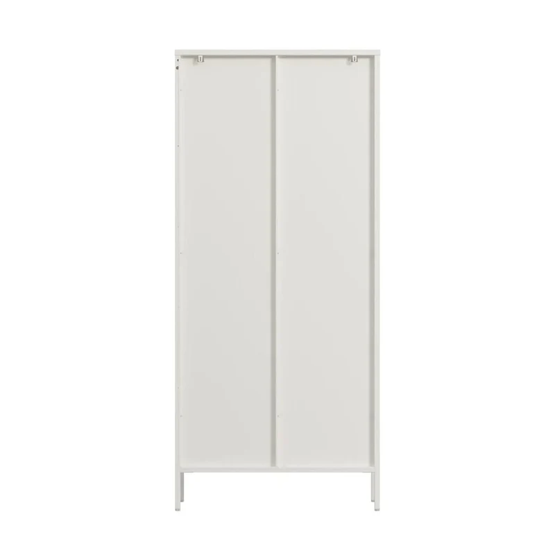 Addison Warm White Metal Fluted Glass Door Tall Cabinet