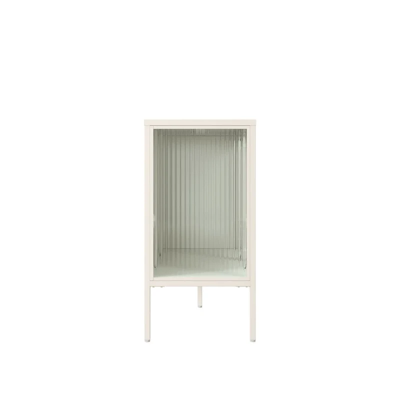 Addison Warm White Metal Fluted Glass Door Sideboard
