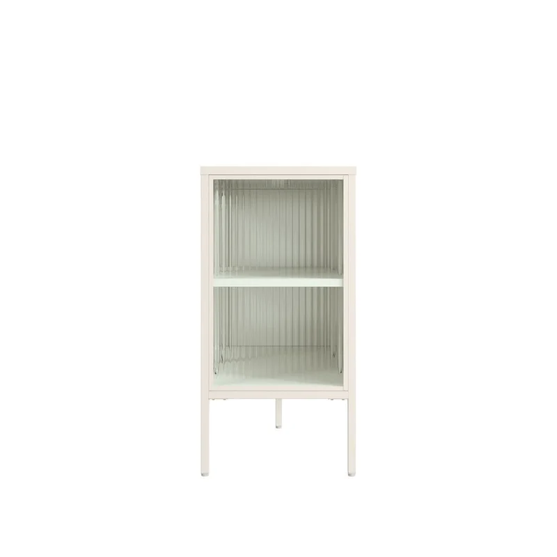 Addison Warm White Metal Fluted Glass Door Sideboard