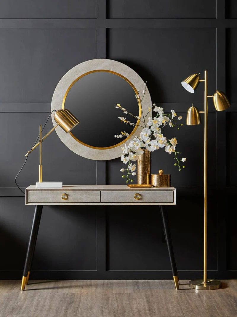 Cadio Shagreen Effect Two Drawer Console Table