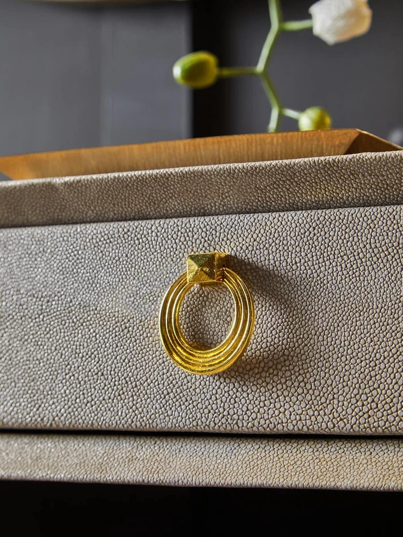 Cadio Shagreen Effect Two Drawer Console Table