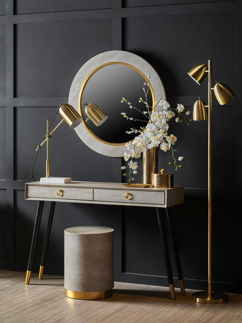 Cadio Shagreen Effect Two Drawer Console Table