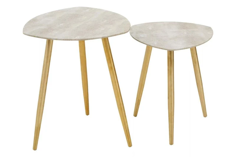 Cadio Set Of Two Shagreen Effect Side Tables