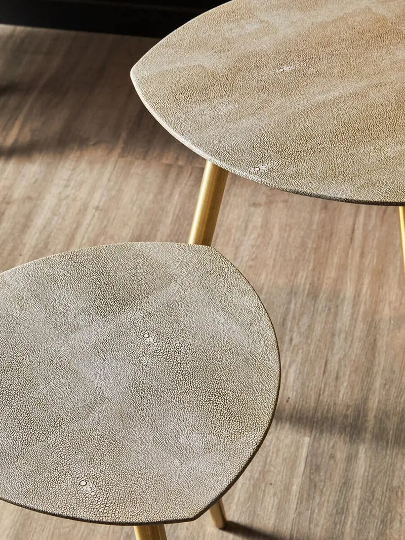 Cadio Set Of Two Shagreen Effect Side Tables