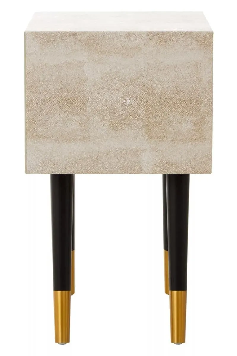 Cadio 2 Drawer Shagreen Effect Side Table