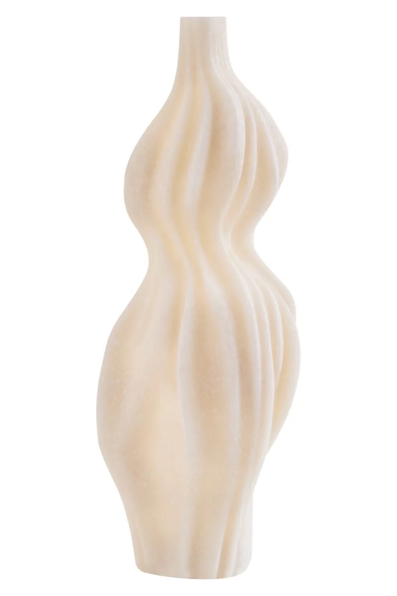 Broc White Marble Effect Organic Twist Vase
